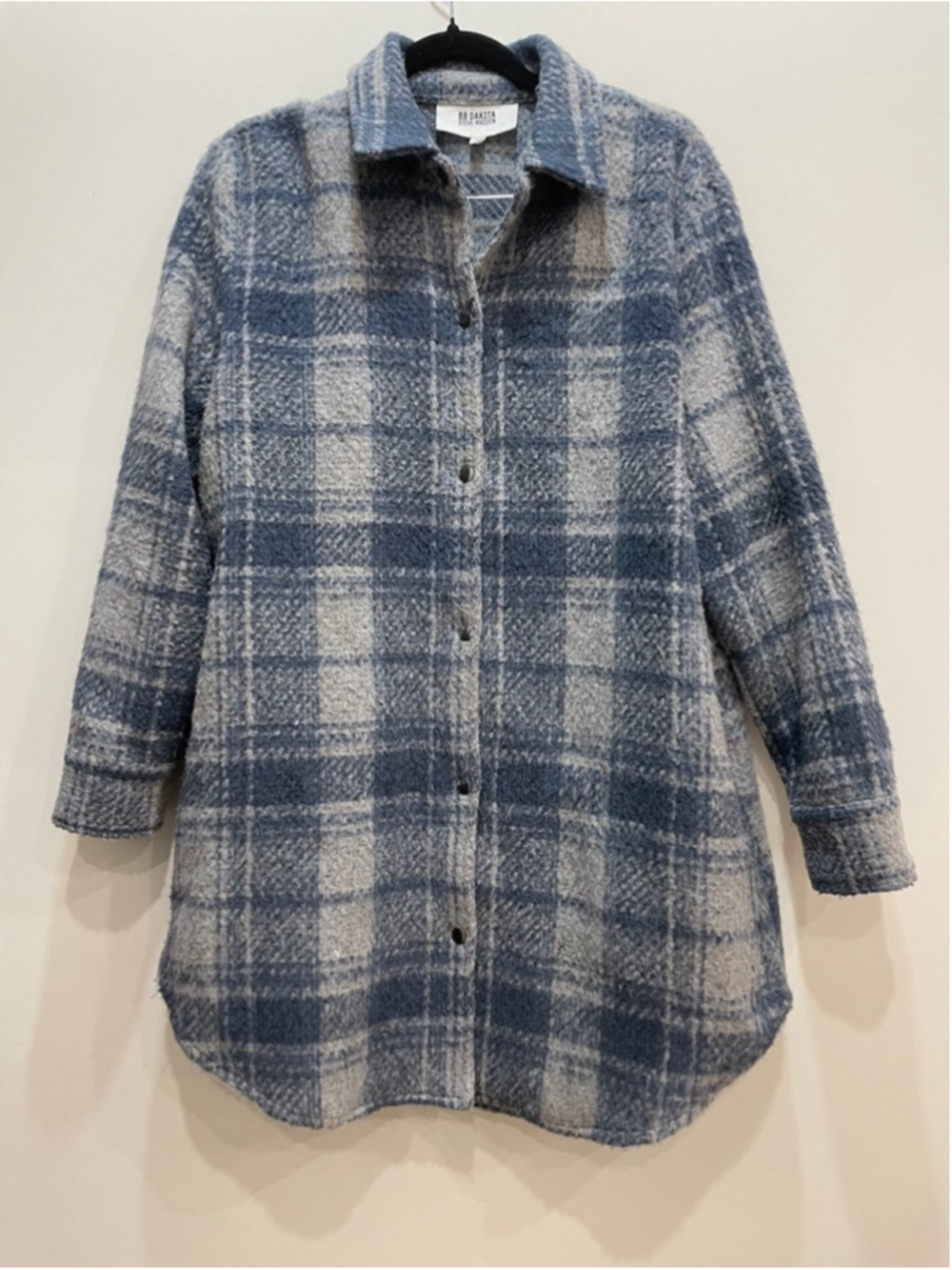 BB Dakota By Steve Madden Long Plaid Shacket Large Grunge Relaxed Workwear